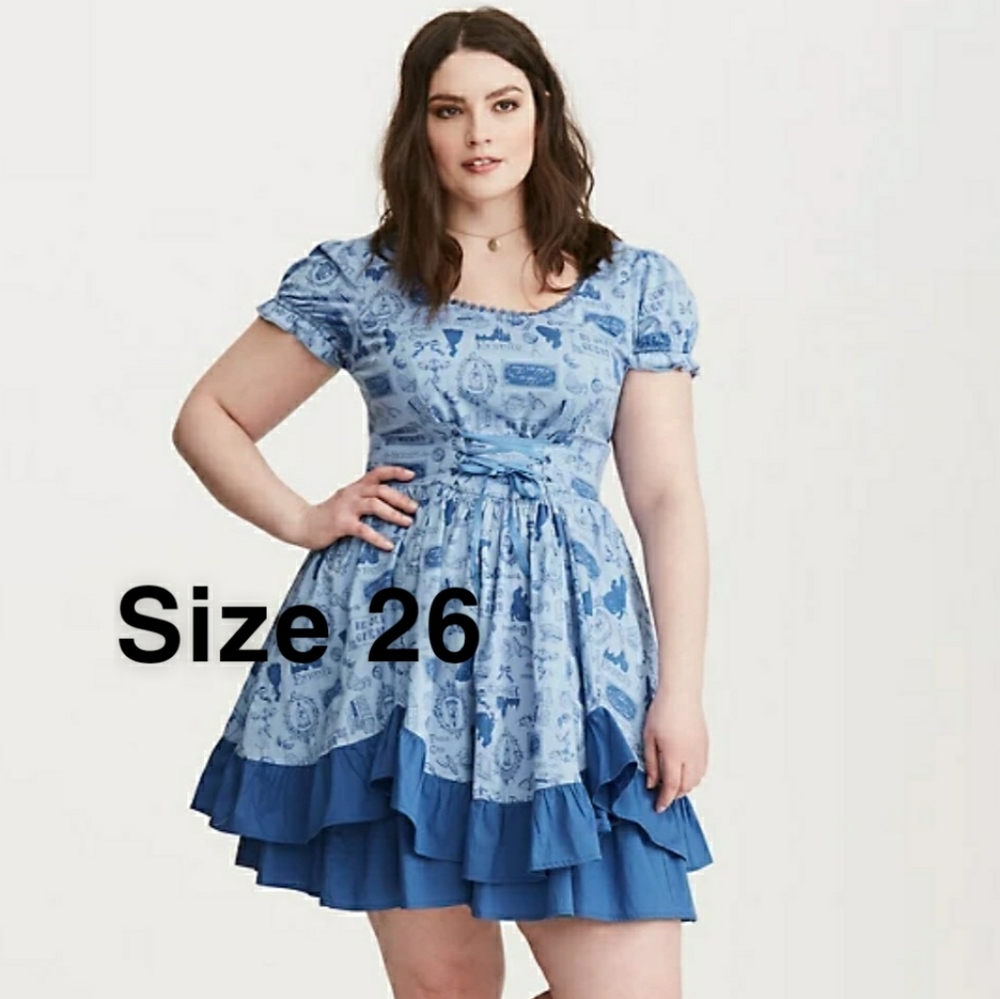 Torrid Disney Beauty And The Beast Pickup Swing Dress Size 26
